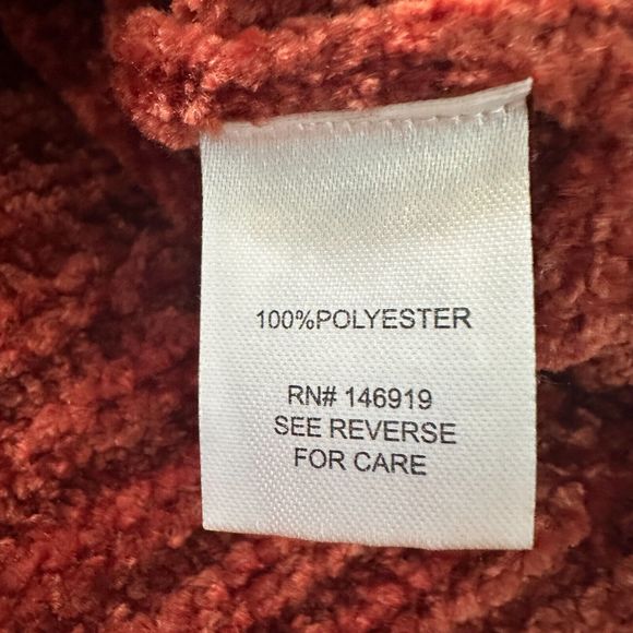 CloudChaser Women's Velvet Ribbed SuperSoft Orange Sweater Round Neck Size Small - Picture 10 of 12